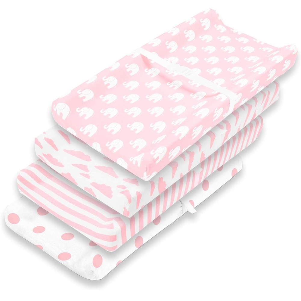 4 pink bassinet crib sheets
